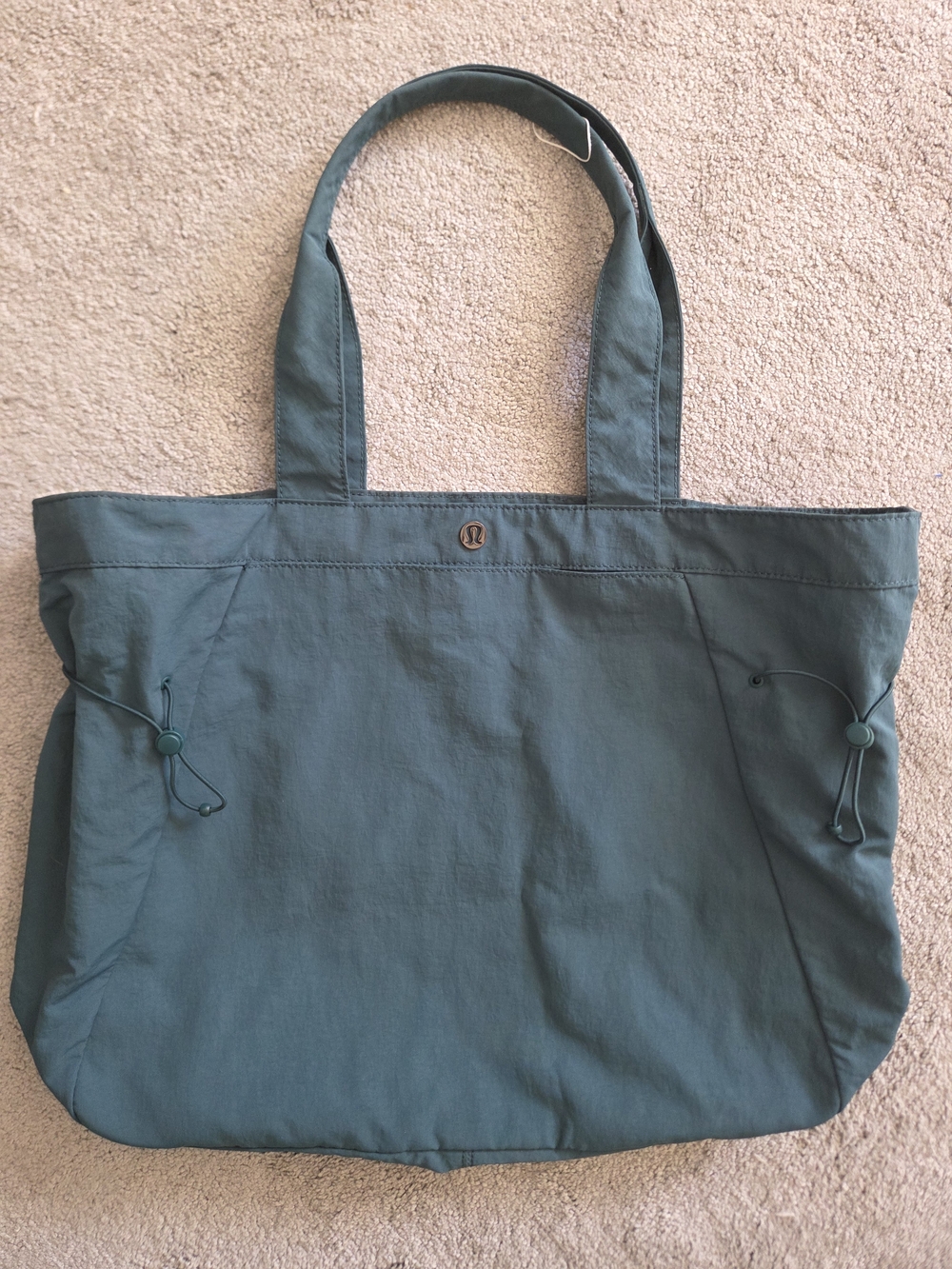 lululemon athletica dark green tote bag